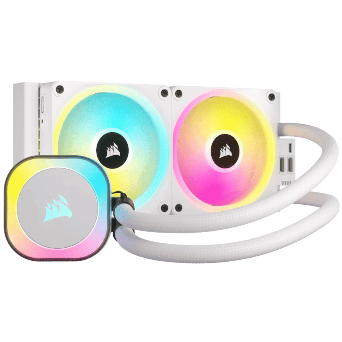 Corsair iCUE LINK H100i RGB AIO White Liquid CPU Cooler - 240mm
