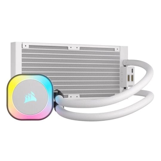 Corsair iCUE LINK H100i RGB AIO White Liquid CPU Cooler - 240mm