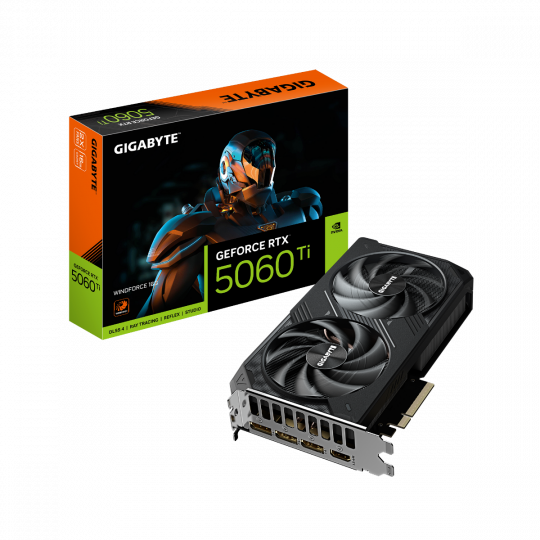 Gigabyte GeForce RTX 5060 Ti WINDFORCE 16GB Graphics Card main product photo