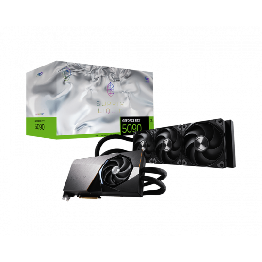 MSI GeForce RTX 5090 SUPRIM LIQUID SOC 32GB Graphics Card main product photo