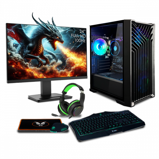 Next Day Fierce Vanguard Gaming PC Bundle AMD Ryzen 5 5600G 16GB RAM 3200MHZ 500GB M.2 SSD Fierce PC