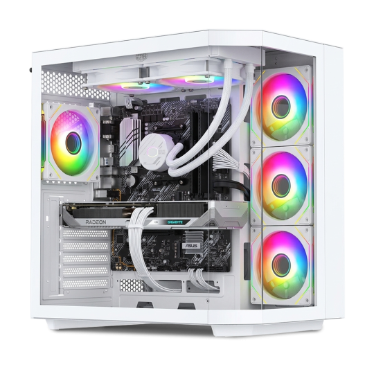 PCケース(自作PC用) Ryzen 7 5700X + RX 9060 XT 32GB SSD 1TB RX 9060 XT 16GB Gaming PC Ryzen 7 5700X 32GB RAM 1TB SSD