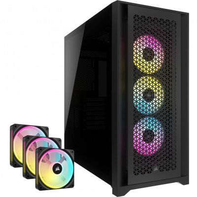 Corsair iCUE 5000D RGB Airflow PC Case - Black w/ 7x iCUE Link QX120 RGB Fans