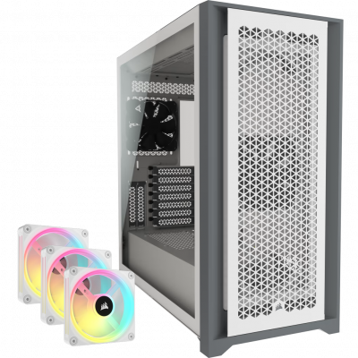 Corsair 5000D Airflow PC Case - White w/ 7x iCUE Link QX120 RGB Fans