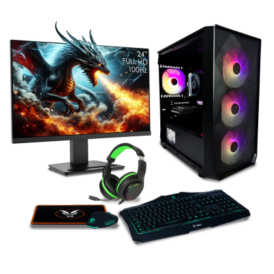 Next Day Fierce Forge M Gaming PC Bundle | INTEL I5 12400F  | NVIDIA RTX 4060 8GB | 16GB 3200MHZ DDR4 | 1TB M.2 SSD