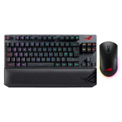 ASUS ROG Strix SCOPE RX PBT Wireless Compact TKL Mechanical RGB Keyboard & ASUS ROG Pugio II Wireless Gaming Mouse