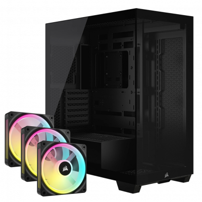 Corsair 3500X PC Case - Black w/ 4x iCUE Link QX120 RGB Fans