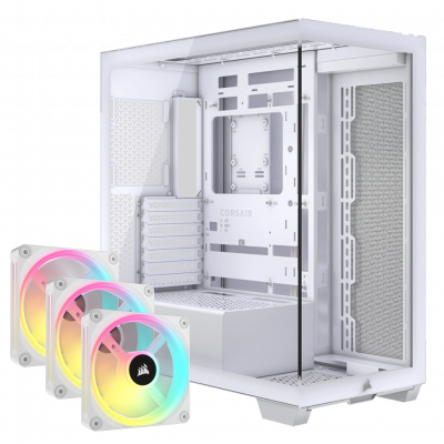 Corsair 3500X PC Case - White w/ 4x iCUE Link QX120 RGB Fans