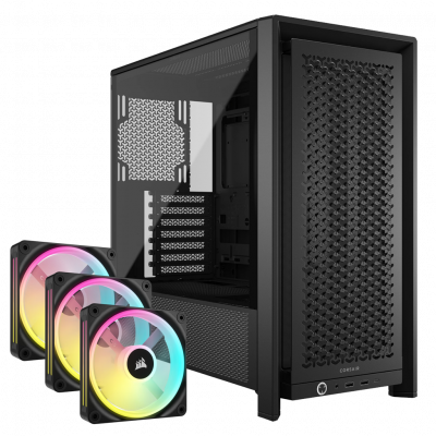 Corsair 4000D FRAME PC Case - Black w/ 4x iCUE Link QX120 RGB Fans