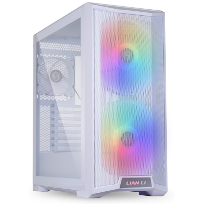 Lian Li LANCOOL 215 Mid-Tower aRGB Tempered Glass PC Case - White