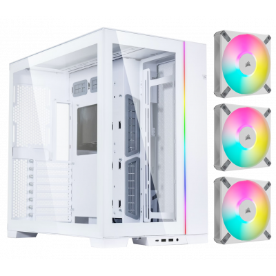 Lian Li O11D EVO Mid-Tower Case - White w/ 6x RS120 RGB Fans