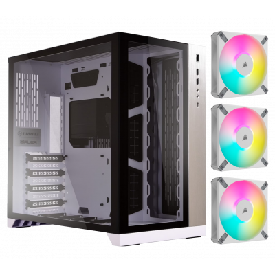 Lian Li PC-O11 Dynamic Midi Tower - White w/ 6x RS120 RGB Fans