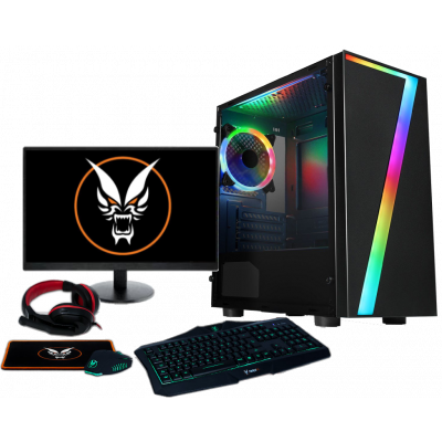 Fierce Cyborg Gaming PC Bundle| RYZEN 5 5600G 3.9GHZ HEX-CORE |  Integrated Graphics | 16GB 3000MHZ DDR4