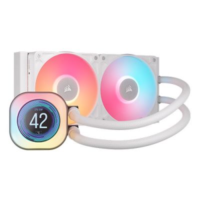 CORSAIR iCUE LINK TITAN 240 RX LCD 240mm AIO Liquid CPU Cooler - White