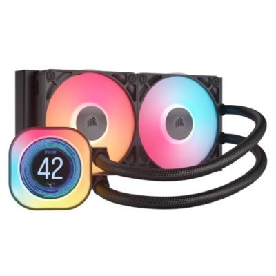 CORSAIR iCUE LINK TITAN 240 RX LCD 240mm AIO Liquid CPU Cooler - Black