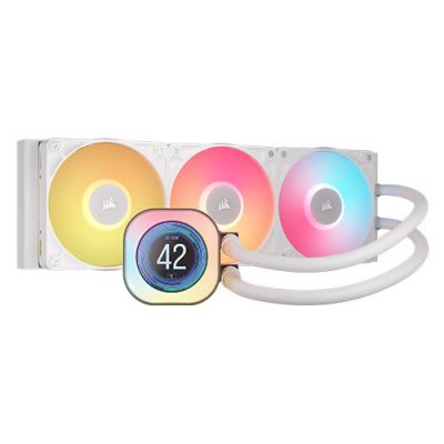 CORSAIR iCUE LINK TITAN 360 RX LCD 360mm AIO Liquid CPU Cooler - White