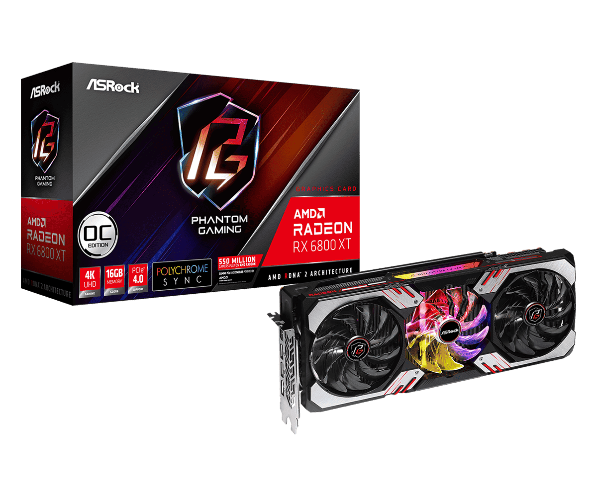 ASRock Radeon RX 6800 XT Phantom Gaming OC 16GB Graphics Card