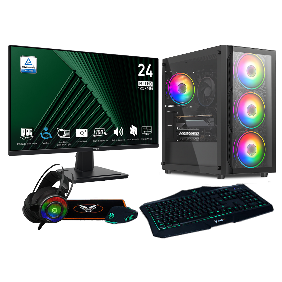 Fierce x4 Gaming PC Bundle | AMD Ryzen 5 5500 | NVIDIA RTX 3050 6GB ...
