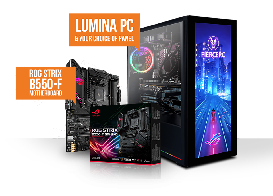 B550 Motherboard and Lumina System with ASUS Panel