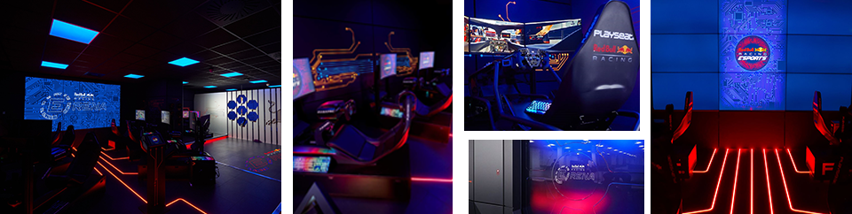 Tiled images of the inside of the Red Bull Racing Erena