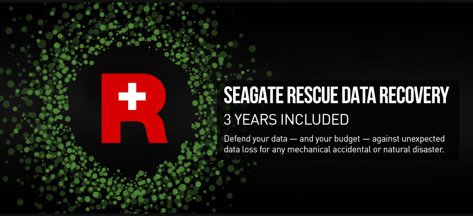 SEAGATE RESCUE DATA RECOVERY - 3 YEARS INCLUDED - Defend your data — and your budget — against unexpected data loss for any mechanical accidental or natural disaster.