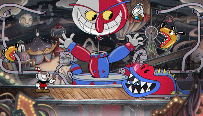 Boss battle gameplay in Cuphead