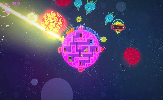 Lovers in a Dangerous Spacetime gameplay